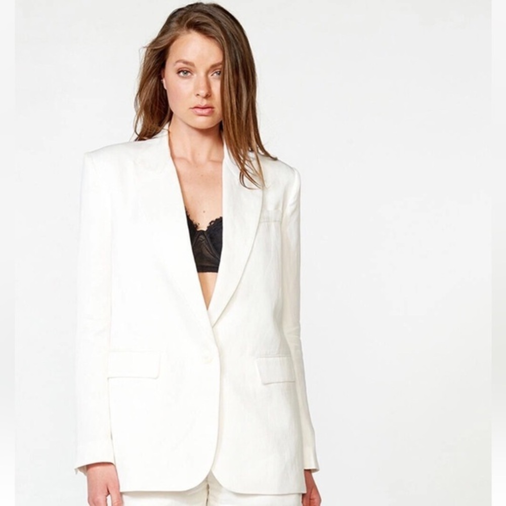 Bardot Revolve Linen Blazer Oversized Relaxed Fit